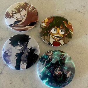 My Hero Academia Buttons - set of 4